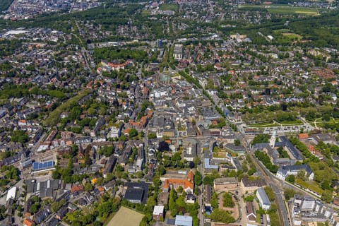 Aerial view, main centre Buer, retail centre, Buer, Gelsenkirchen, Ruhr area, North