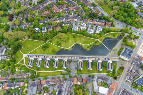 Aerial view, Gelsenkirchen Science Park, Ückendorf, Gelsenkirchen, Ruhr area, North