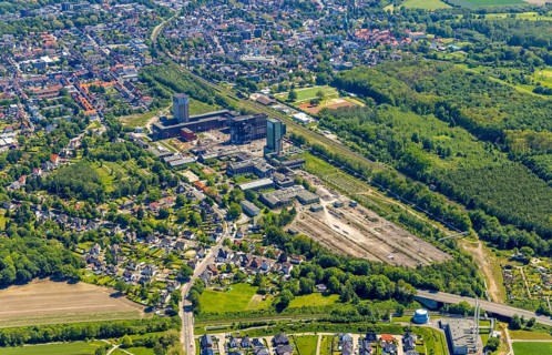 Aerial view, New Westerholt Colliery, Hassel, Gelsenkirchen, Ruhr area, North Rhine-Westphalia,