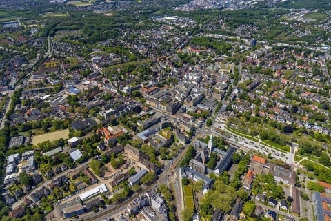 Aerial view, main centre Buer, retail centre, Buer, Gelsenkirchen, Ruhr area, North
