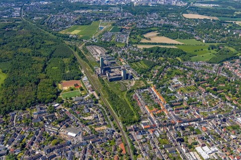 Aerial view, New Westerholt Colliery, Hassel, Gelsenkirchen, Ruhr area, North Rhine-Westphalia,