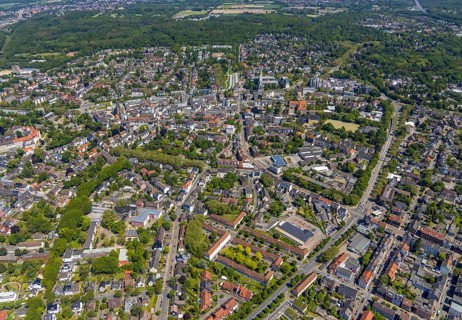 Aerial view, main centre Buer, retail centre, Buer, Gelsenkirchen, Ruhr area, North