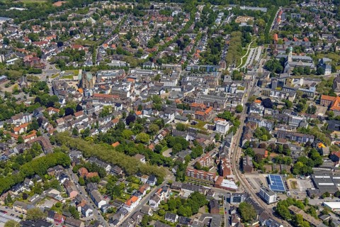 Aerial view, main centre Buer, retail centre, Buer, Gelsenkirchen, Ruhr area, North