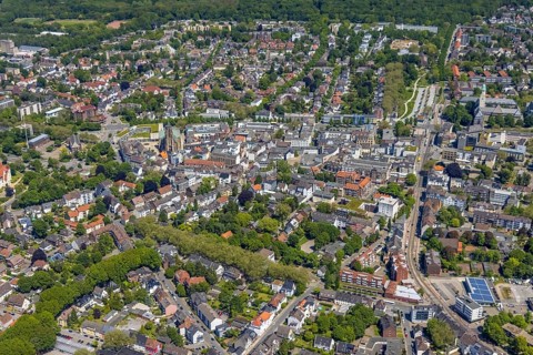 Aerial view, main centre Buer, retail centre, Buer, Gelsenkirchen, Ruhr area, North