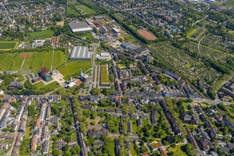 Aerial view, Bismarck shopping centre, Bismarckstraße Nord/Consol, retail centre,