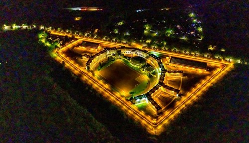 Aerial view, Gelsenkirchen Prison, JVA Feldmark, Gelsenkirchen, Ruhr area, North Rhine-Westphalia,