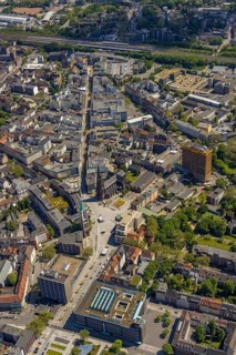 Aerial view, main centre Gelsenkirchen-Mitte, City Gelsenkirchen, Bahnhofstraße, market place,