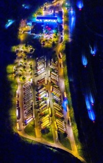 Aerial photo, motorway service area Resser Mark, Resse, Gelsenkirchen, Ruhr area, North