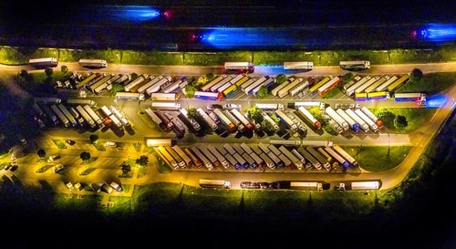 Aerial photo, motorway service area Resser Mark, Resse, Gelsenkirchen, Ruhr area, North