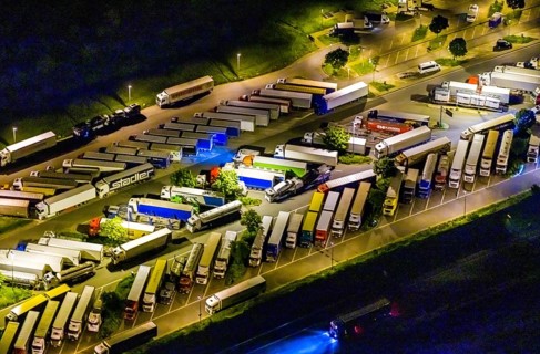 Aerial view, motorway service area Resser Mark, Resse, Gelsenkirchen, Ruhr area, North