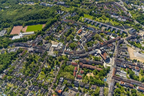 Aerial view, supplementary location retail centre, Bochumer Straße, Wissenschaftspark Gelsenkirchen