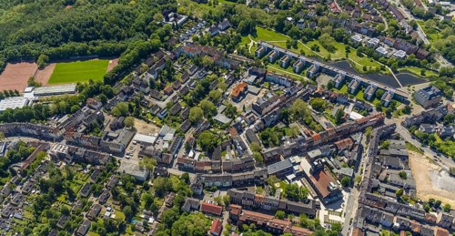 Aerial view, supplementary location retail centre, Bochumer Straße, Wissenschaftspark Gelsenkirchen