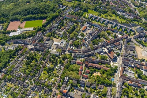 Aerial view, supplementary location retail centre, Bochumer Straße, Wissenschaftspark Gelsenkirchen