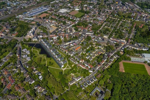 Aerial view, supplementary location retail centre, Bochumer Straße, Wissenschaftspark Gelsenkirchen