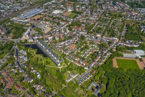 Aerial view, supplementary location retail centre, Bochumer Straße, Wissenschaftspark Gelsenkirchen
