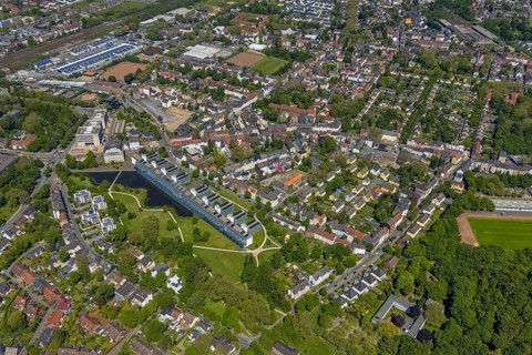 Aerial view, supplementary location retail centre, Bochumer Straße, Wissenschaftspark Gelsenkirchen
