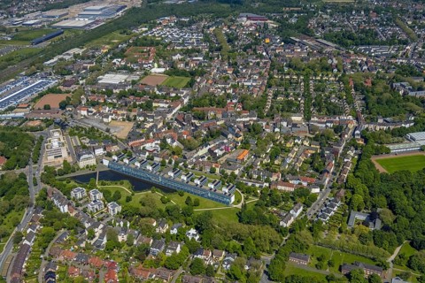 Aerial view, supplementary location retail centre, Bochumer Straße, Wissenschaftspark Gelsenkirchen