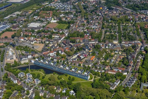 Aerial view, supplementary location retail centre, Bochumer Straße, Wissenschaftspark Gelsenkirchen