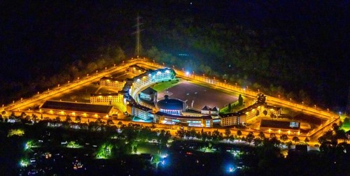 Aerial view, Gelsenkirchen Prison, Feldmark Prison, Gelsenkirchen, Ruhr area, North