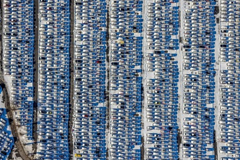 Aerial photo, CAT Automobillogistik Essen, Essen-Katernberg, Essen, Ruhr area, North