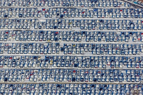 Aerial photo, CAT Automobillogistik Essen, Essen-Altenessen, Essen, Ruhr area, North