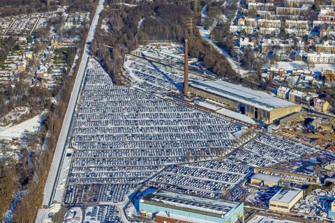 Aerial photo, CAT Automobillogistik Essen, Essen-Altenessen, Essen, Ruhr area, North