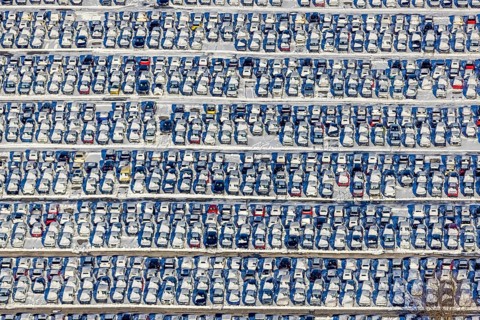 Aerial photo, CAT Automobillogistik Essen, Essen-Altenessen, Essen, Ruhr area, North