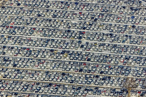 Aerial photo, CAT Automobillogistik Essen, Essen-Altenessen, Essen, Ruhr area, North