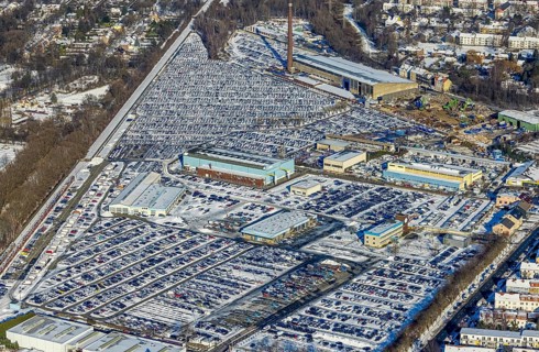 Aerial photo, CAT Automobillogistik Essen, Essen-Altenessen, Essen, Ruhr area, North