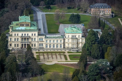 Aerial photograph, Villa Hügel, former residence and representative house of the Krupp industrial