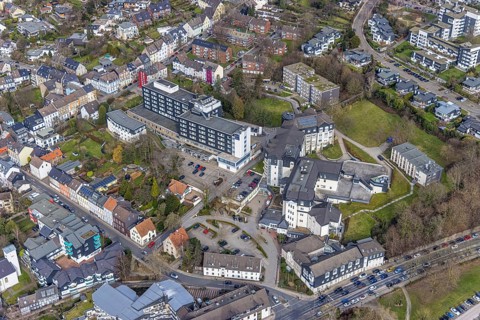 Aerial view, Kliniken Essen Mitte - Evangelisches Krankenhaus Essen-Werden, St. Josef Krankenhaus