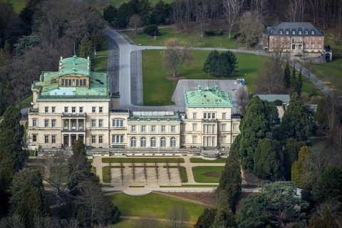 Aerial photograph, Villa Hügel, former residence and representative house of the Krupp industrial
