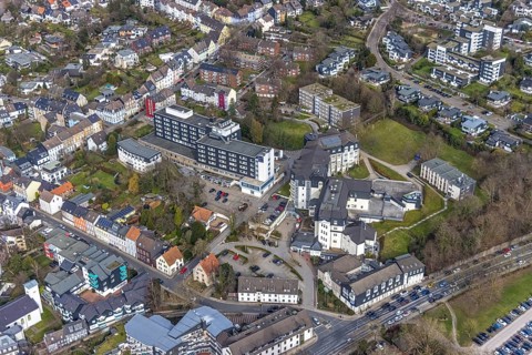 Aerial view, Kliniken Essen Mitte - Evangelisches Krankenhaus Essen-Werden, St. Josef Krankenhaus