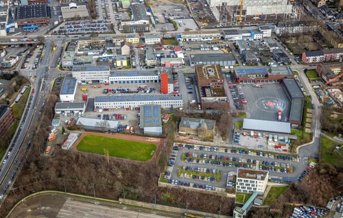 Aerial photo, fire brigade Essen, eastern district, Essen, Ruhr area, North Rhine-Westphalia,