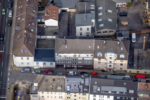 Aerial view, Krayer Straße corner Im Steeler Rott, Essen-Steele, Essen, Ruhr area, North