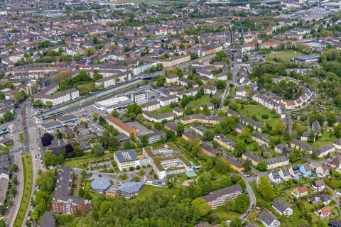 Aerial view, Clinic for Child and Adolescent Psychiatry, Albert-Liebmann-Schule Adelkamp site,