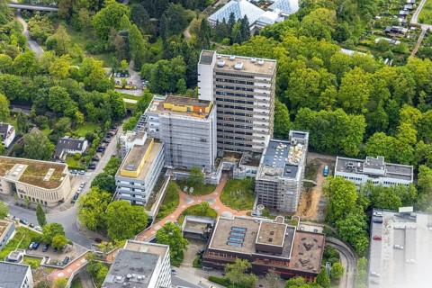 Aerial view, University Hospital Essen, Medical Centre, Institute Group I, Essen-Holsterhausen,