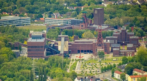 Aerial view, UNESCO World Heritage Zollverein, Essen-Stoppenberg, Essen, Ruhr area, North