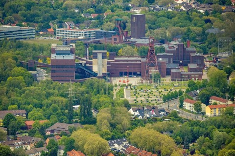 Aerial view, UNESCO World Heritage Zollverein, Essen-Stoppenberg, Essen, Ruhr area, North