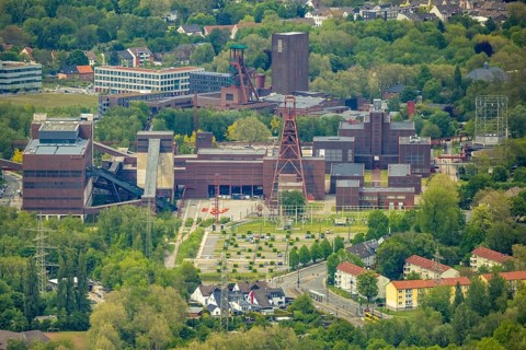 Aerial view, UNESCO World Heritage Zollverein, Essen-Stoppenberg, Essen, Ruhr area, North