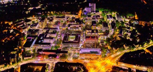 Aerial photograph, University Hospital Essen, Essen-Holsterhausen, Essen, Ruhr area, North