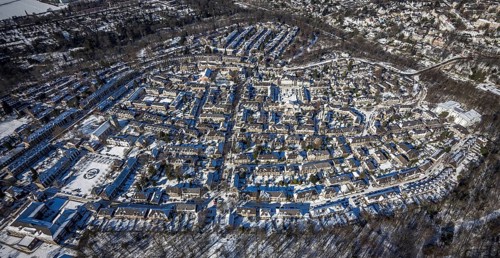 Aerial view, garden city Margarethenhöhe, Essen, Ruhr area, North Rhine-Westphalia, Germany, DE,