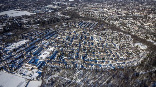 Aerial view, garden city Margarethenhöhe, Essen, Ruhr area, North Rhine-Westphalia, Germany, DE,