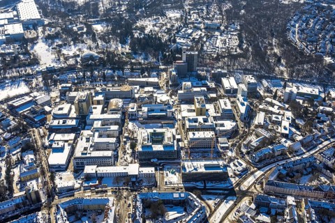 Aerial view, University of Duisburg-Essen, University Hospital, Essen-Rüttenscheid, Essen, Ruhr