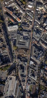 Aerial view, Bahnhofstraße pedestrian zone with Galeria Kaufhof building in the Altstadt district