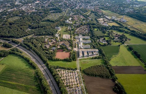 Aerial view, Westfälische Hochschule and Hans-Schwier-Berufskolleg in the district of Buer in