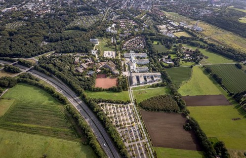 Aerial view, Westfälische Hochschule and Hans-Schwier-Berufskolleg in the district of Buer in