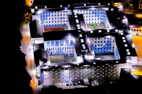 Aerial view, Essen Prison, Essen-Rüttenscheid, Essen, Ruhr area, North Rhine-Westphalia, Germany,