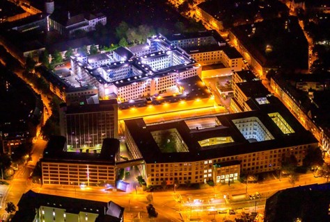 Aerial photograph, Essen District Court and Local Court, Essen Prison, Essen-Rüttenscheid, Essen,