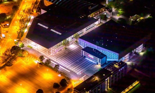 Aerial view, Grugahalle, Essen-Rüttenscheid, Essen, Ruhr area, North Rhine-Westphalia, Germany,